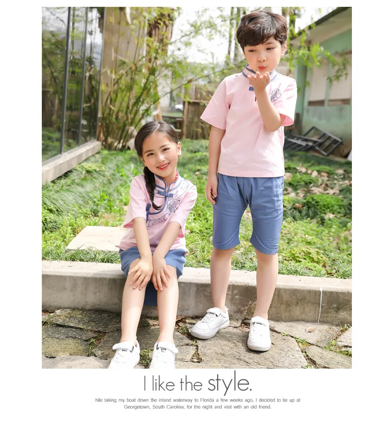 Новый детский сад школьная форма для детей короткий рукав хлопок Uniformes Estudiantes Корейская Униформа Чирлидер униформа