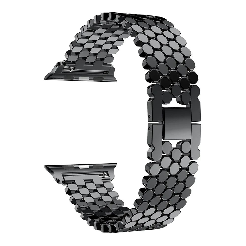 Ремешок для Apple Watch 38 мм 40 42 44 из нержавеющей стали iWatch Series 2 3 4 5 6 плоский браслет с