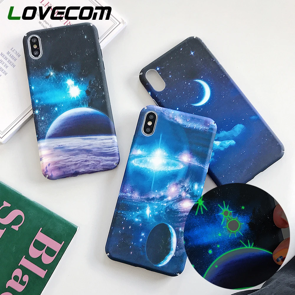 

LOVECOM Vintage Universe Sky Luminous Phone Case For iPhone XR XS Max 6 6S 7 8 Plus X Matte Hard PC Phone Back Cover Coque Gift