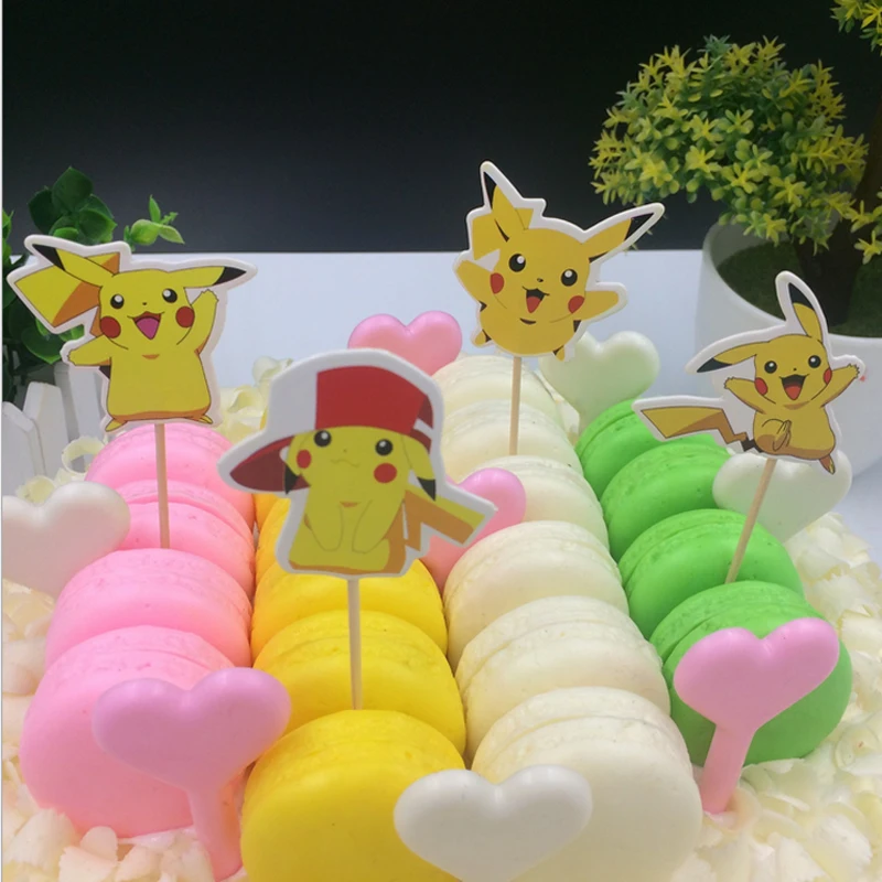 24 ピース ロット 4 デザインポケモンテーマカップケーキトッパーピック漫画のテーマ誕生日パーティーの装飾キッズパーティー好意 Topper Picks Favors Partyparty Favors Kids Aliexpress