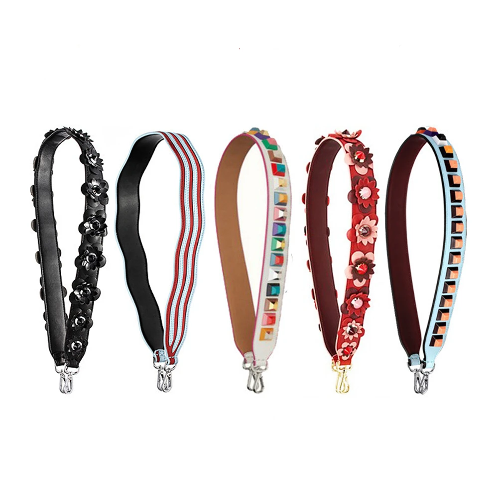 

Chueyz Colorful Rivet Leather Women Bag Strap Shoulder Bag Accessories Belts Famous Brand Strap Replacement Strap For Handbag