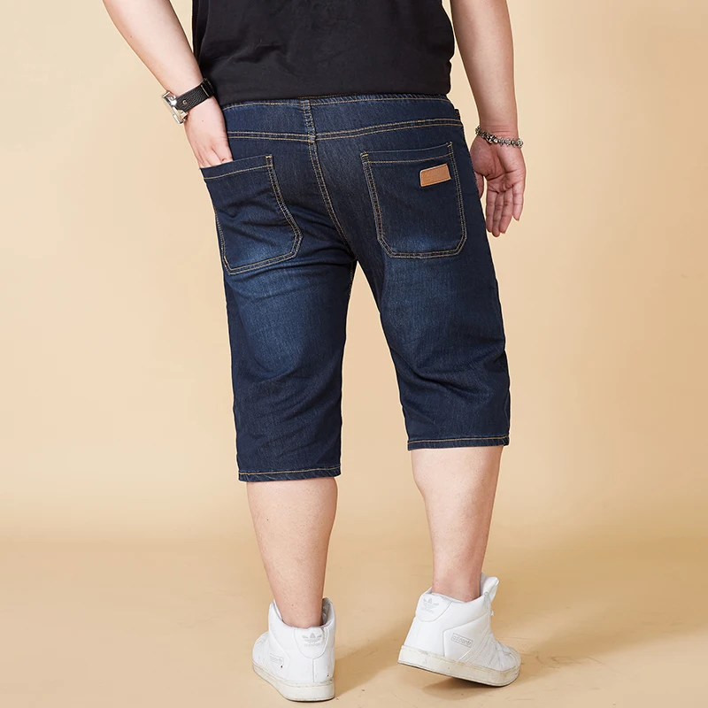 40, 42, 44, 46, 48, большие размеры, мужские летние повседневные джинсовые шорты, модные, классический стиль, стрейчевые, тонкие, короткие джинсы
