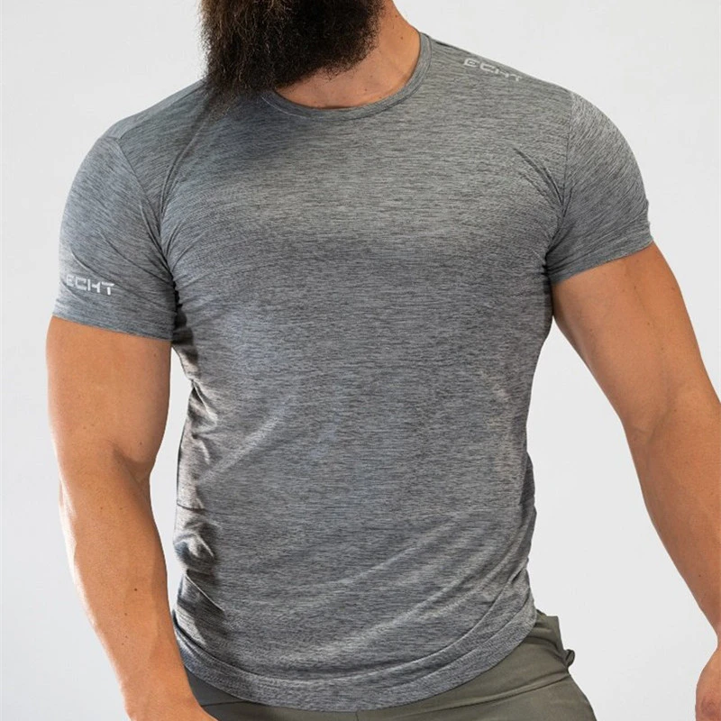 

2019 Summer New mens gyms T shirt Crossfit Fitness Bodybuilding Fashion Male Short cotton clothing Brand Tee Tops