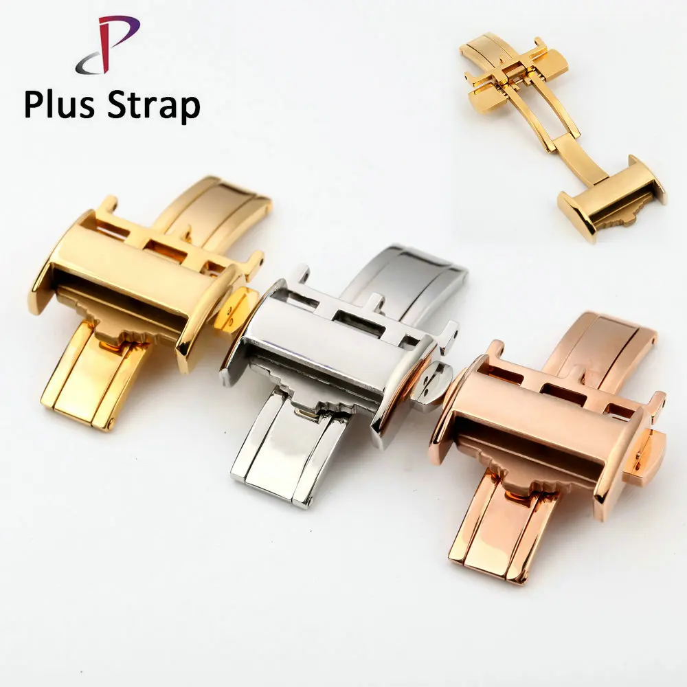 

Plus Strap 14 18 mm Watches Strap Butterfly Buckle Deployment for Watch Band Clasp Accessories Stainless Steel