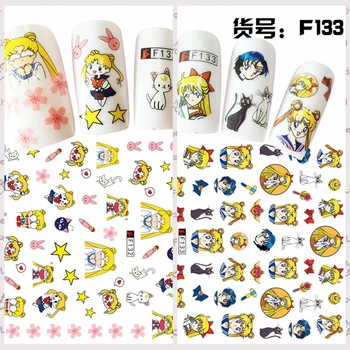 

1 Sheet 3D Japan Cartoon Invincible Beautiful Girls Pattern Adhesive Nail Art Stickers Decorations DIY Salon Tips F132-133#
