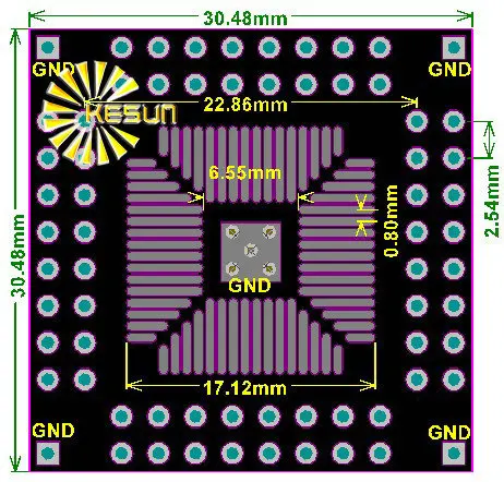 10 шт. QFP64 QFN64 Поворотный адаптер DIP64 0 5 мм 8 IC Разъем/адаптер пластина PCB|pcb terminal|pcb