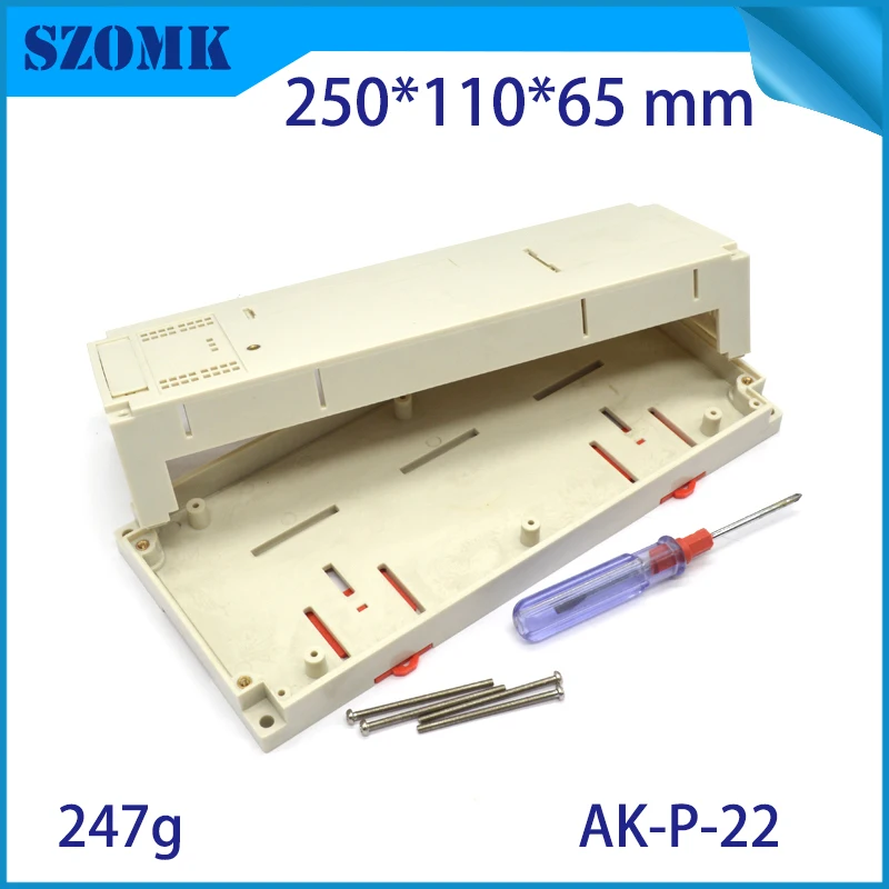 szomk plastic din rail enclosure PLC plastic box for electronics project instrument case junction box (8)