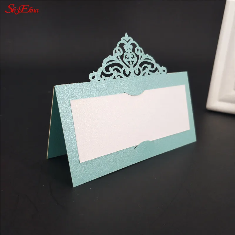 10pcs Laser Cut Wedding Name CardsPearlscent Paper Cards Place Card Wedding Party Decoration Favor  5zSH873 (205)