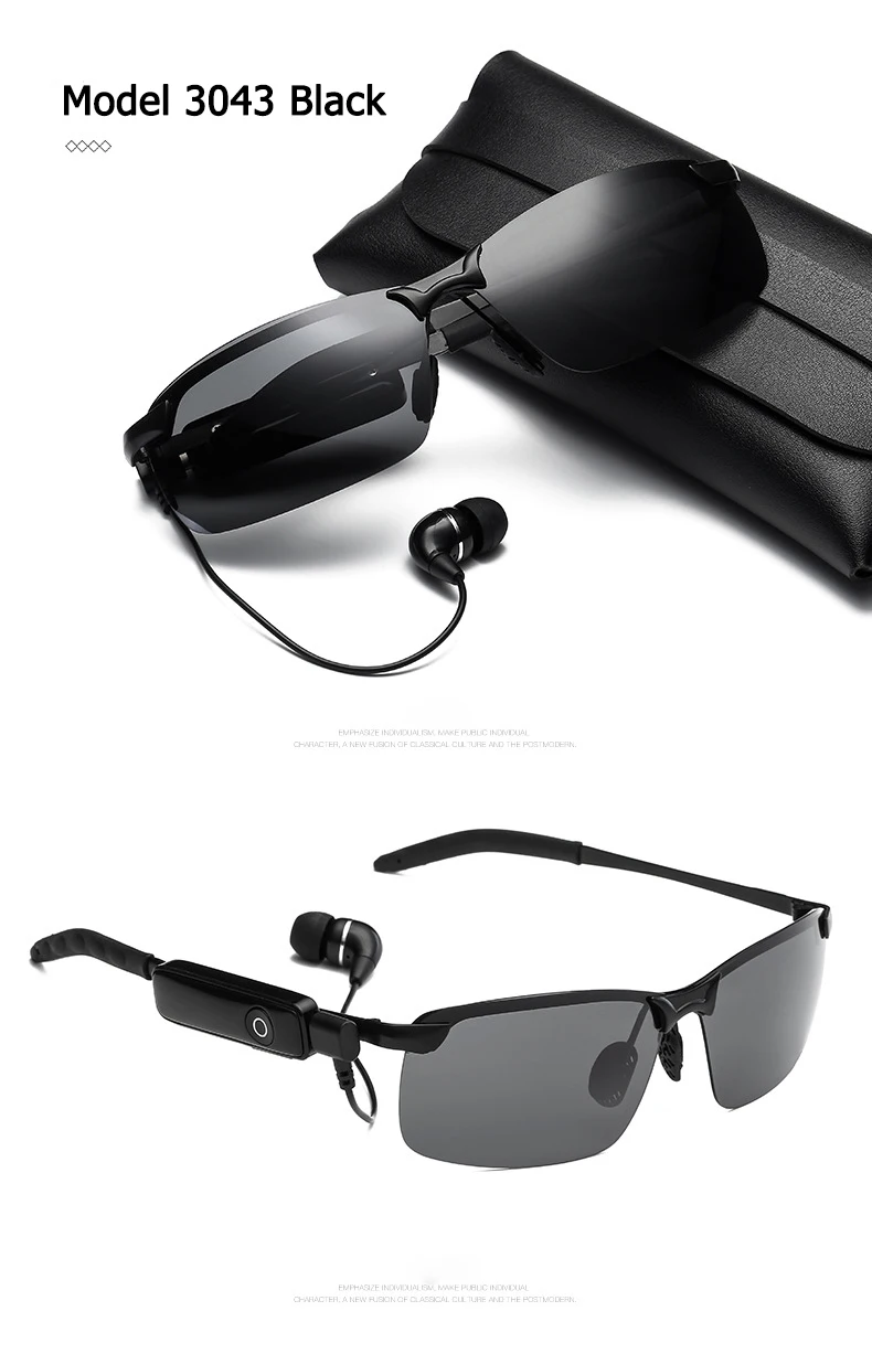 JackJad POLARIZED Aviation Style Smart Bluetooth Headset Sunglasses Driving Music