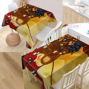 

Custom The Kiss - Gustav Klimt Table Cloth Oxford Rectangular Waterproof Oilproof Table Cover Wedding Tablecloth #QAZ98K