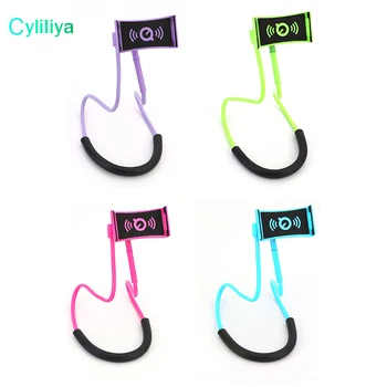 

10pcs 2018 Lazy Hanging Neck Phone Stands Necklace Cellphone Support Bracket For Samsung Universal Holder For Iphone