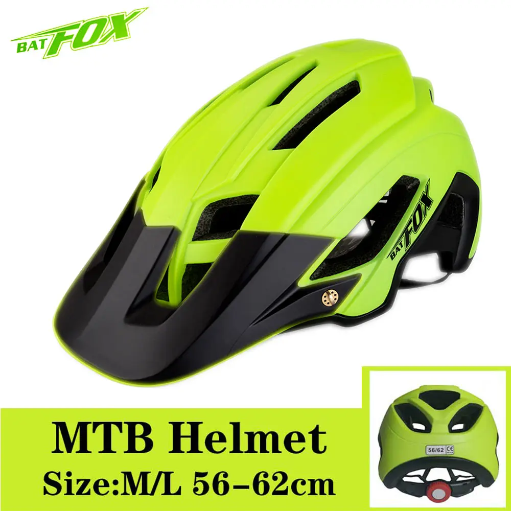 BATFOX Men Cycling Road Mountain Bike Helmet Capacete Da Bicicleta Mtb Cycling Helmet Bike Casco Bicycle Helmet cascos bicicleta - Цвет: 692-Green-Black