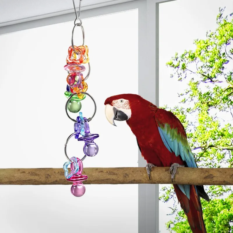 Plastic Parrot Toys Pet Bird Bites Climb Chew Toys Hanging Cockatiel Parakeet Swing Birdcage