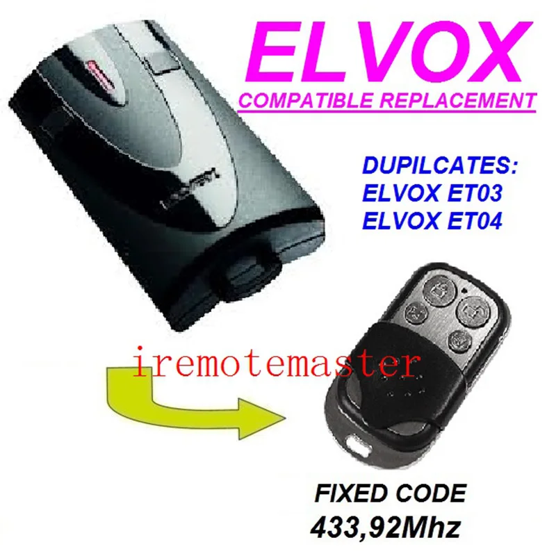 

2pieces ELVOX ET03,ET04 garage door replacement Remote control fine