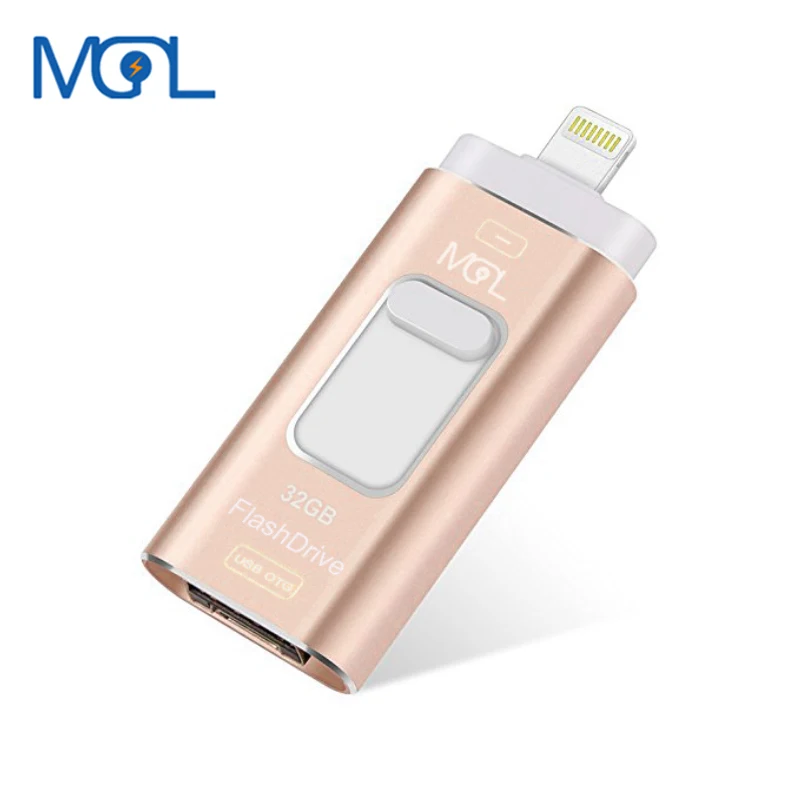 

MGL OTG Usb Flash Drive 128GB 64GB 32GB 16GB 8GB Pen drive external storage memory stick For iphone 7 7 Plus 6 6s Plus 5S ipad