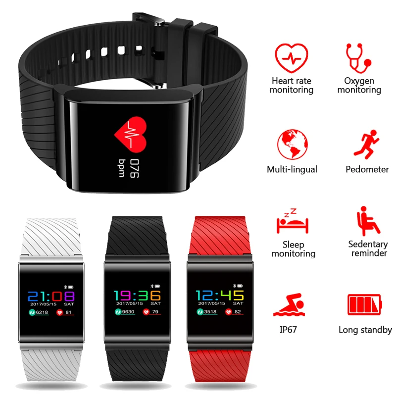 

X9 Pro Smart Band Heart Rate Monitor Blood Pressure Monitor Colorful OLED Display Sports Wristband Fitness Tracker Bluetooth Men