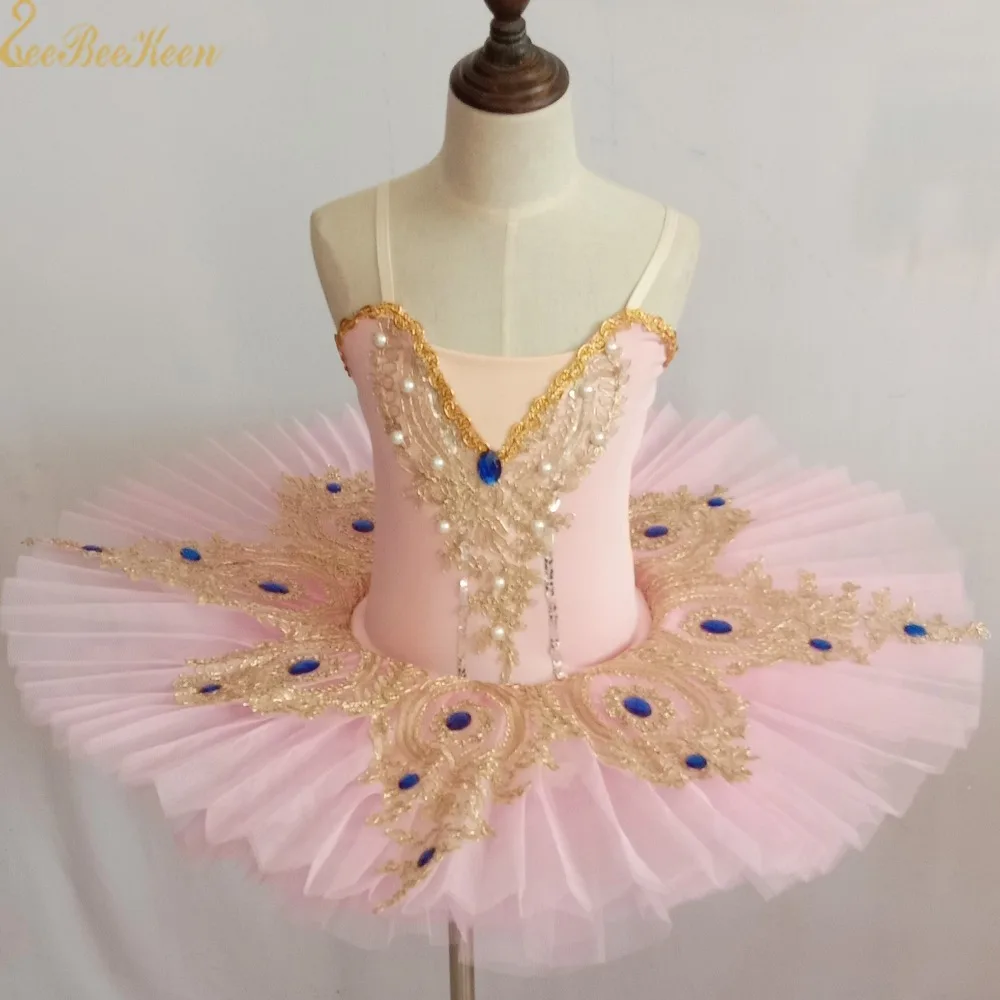 Pink/black Ballet Dress Girl Lake Swan Tutu Women Dance Gold Lace Ballerina Diamond Adult Stage Performance Costume | Тематическая