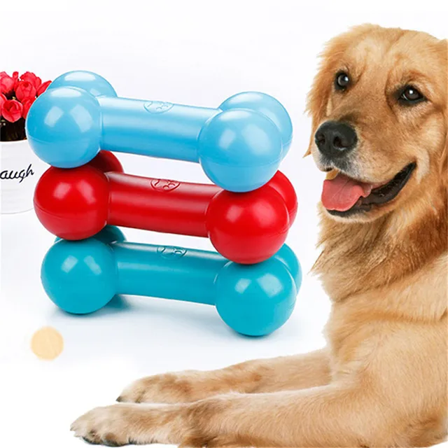 TPR Pet Dog Floating Sound Bones Chew Toy Dog Tooth Cleaning Grind Toys