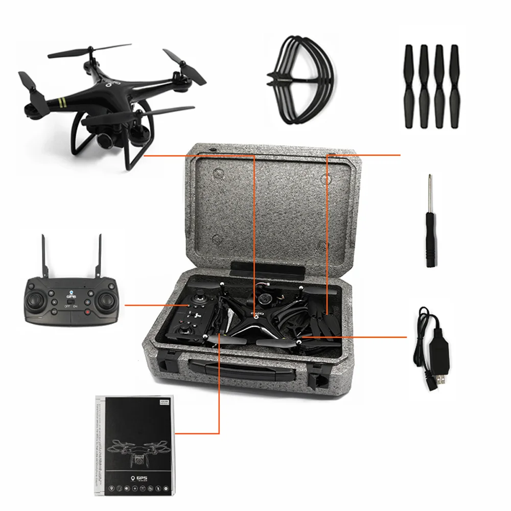 Дрон GW168 2020 GPS Дроны с HD камерой Wi Fi FPV удержанием высоты следуй за мной RC камера