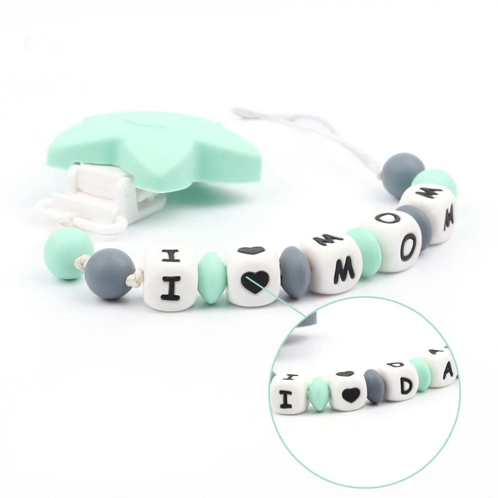 TYRY.HU 10Pcs Silicone Abacus Lentil Beads 12mm BPA Free Baby Teething Beads Chewable Baby Teethers Pacifier Chain Accessories 5