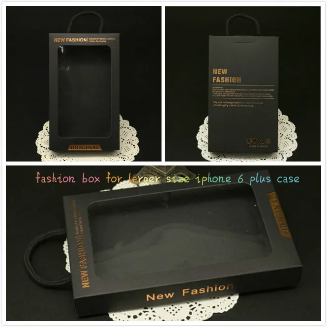 

175*105*22mm Black kraft Paper Box For iPhone 7 6 Plus s7 edge Mobile Phone Case Box Hanging Gift Packaging Boxes DHL Free