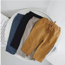 Коллекция года, летние штаны для маленьких мальчиков модные повседневные штаны дышащие Хлопковые Штаны для малышей, однотонные тонкие брюки для малышей Одежда для маленьких мальчиков