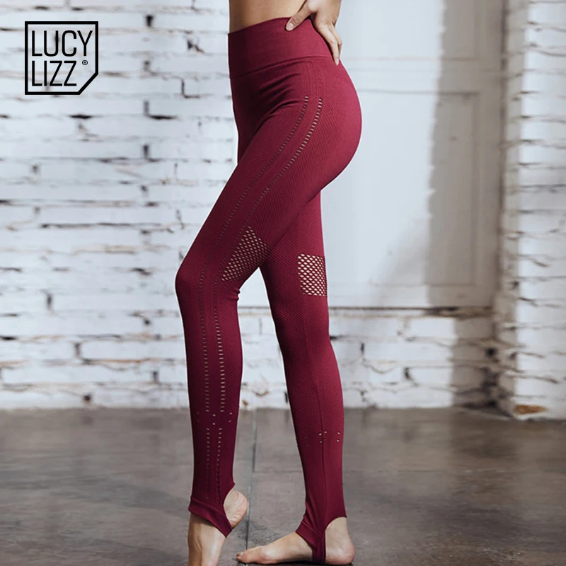 Yoga Pants Women High Waist Hollow out Sports Legging Gym Compression