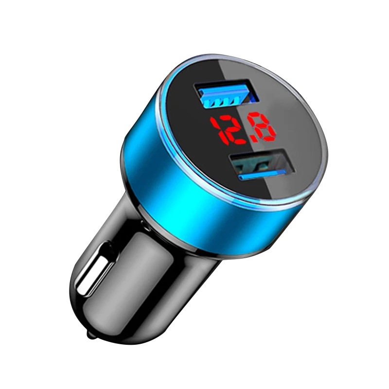 

3.1A 5V Dual USB Car Charger 3 x 6cm LED Display Quick Charging Smart Surge Protection Fuse Mode Car Charger for Moblie Phone