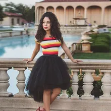 Модные черные фатиновые юбки с высоким подъемом для женщин, юбка-пачка для взрослых на день рождения, PartySaias Faldas Mujer Moda