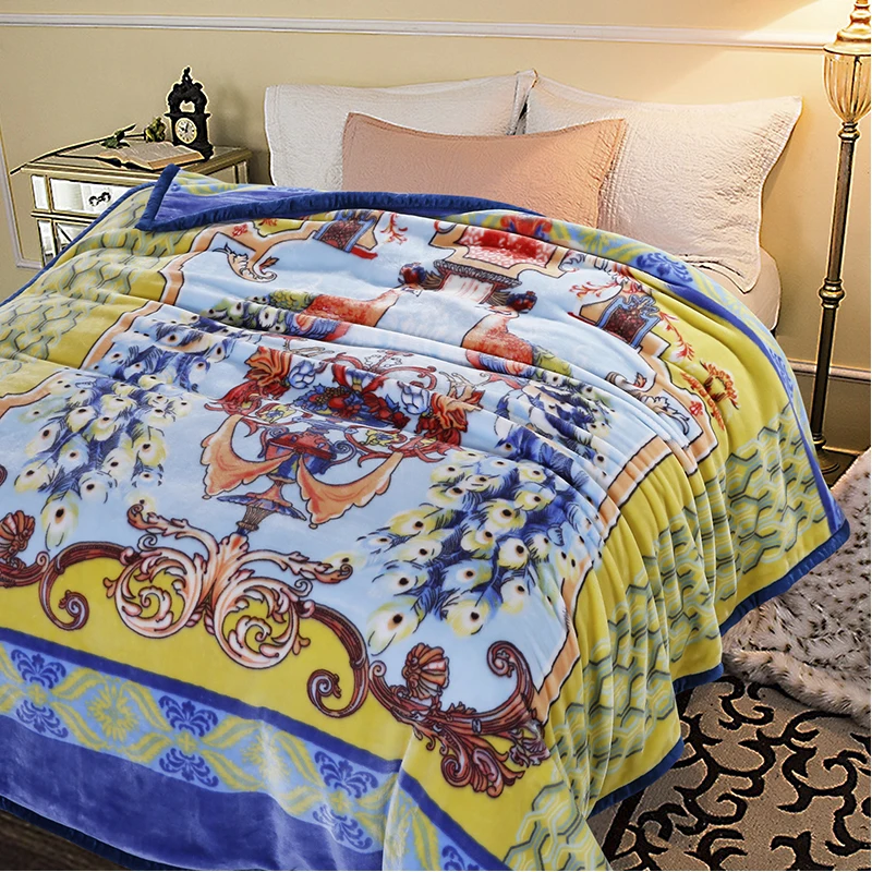 ARNIGU Bohemia style luxury printed Thick Blanket Thicken Raschel
