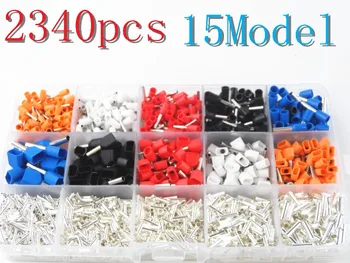 

2340pcs/lot mixed 15 models Dual Bootlace Ferrule Kit Electrical Crimp Crimper cord wire end terminal block
