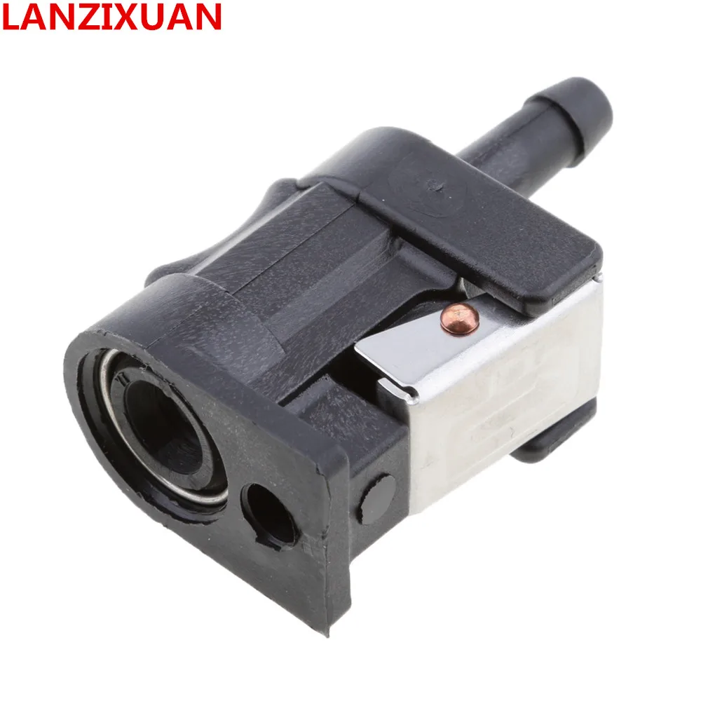Boat Engine Fuel Line Connector Outboard Motor 6mm For Yamaha Fits 1/4" Black Boat Engine Fuel Line Connector Outboard Motor 6mm For Yamaha Fits 1/4" Black