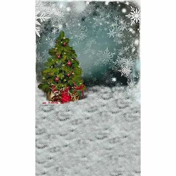 

Photography Backdrop 4X6 White Snow Flowers Baby Xmas Tree Festival Background Wood Floor For Photo Studio
