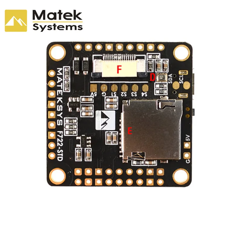 Matek System F722-STD STM32F722 Контроллер полета встроенный BetaFlight OSD BMP280 барометр черный ящик