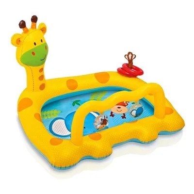 53L детский надувной бассейн из ПВХ Жираф детский бассейн для игры в воду летний складной пляжный летний ковер кровать Piscina Zwembad - Цвет: Цвет: желтый