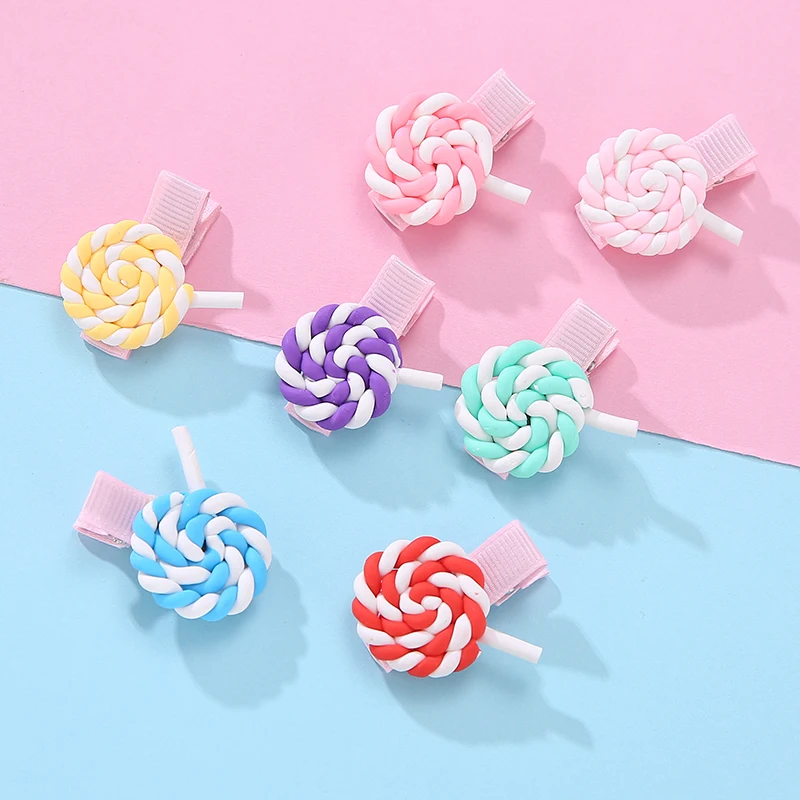 

6pcs Candy Colorful Lollipop Headwear Hair Accessories Barrette Hairpins Hair Clips Girls Baby Kids Headdress Children Headwear