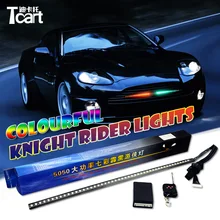 Tcart Авто Светодиодная лента сканирующая Knight Rider светодиодный фонарь с пультом дистанционного управления RGB подсветка в стиле «рейнджер» для Toyota Prodo RAV 147 модель 54 см 5050