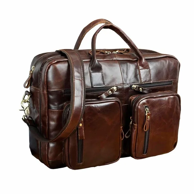Prettyzys, Мужская масляная Вощеная кожа, антикварный дизайн, деловой портфель для путешествий, сумка для ноутбука, модная атташе, сумка-мессенджер, сумка-тоут, портфель - Цвет: 1