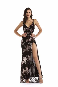 

Dress Women Ukraine Vadim Sheath Summer Sleeveless V-neck Spaghetti Strap Real 2019 New Style Womens Sequins Sexy Sling Dress