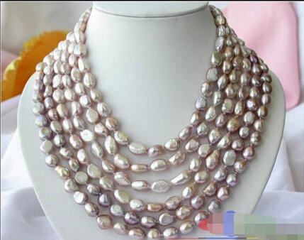

A 6ROW 14MM lavender BAROQUE FW CULTURED PEARL NECKLACE