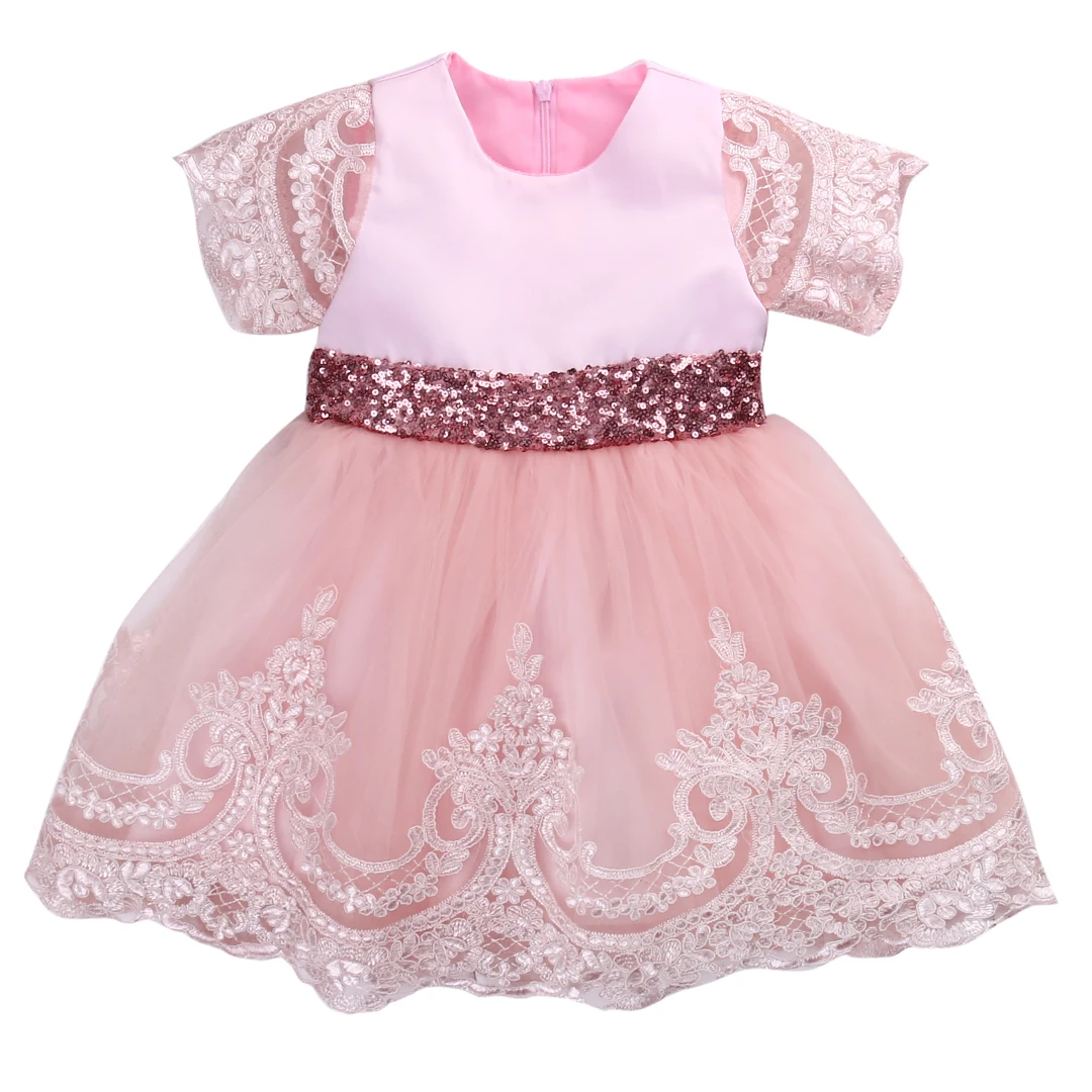 Infant Baby Girl Birthday Wedding Pageant Party Princess Lace Tutu Flower Dress