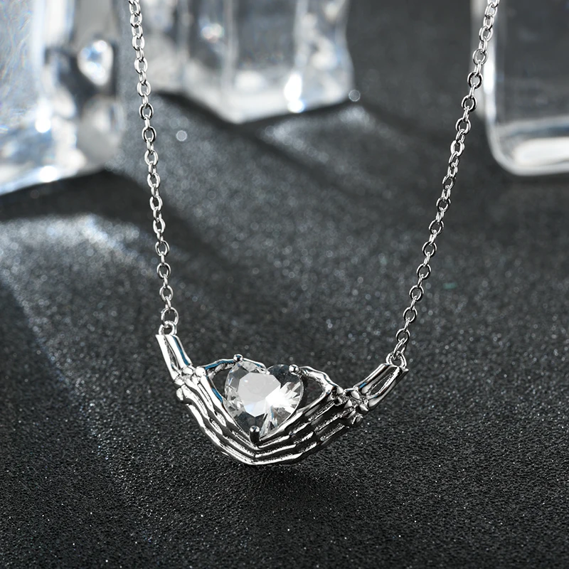 Ожерелье из циркония в форме сердца, женские серебряные ожерелья, свадебные украшения