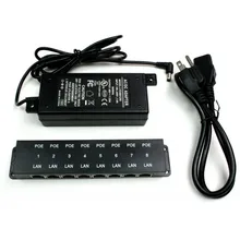 8-портовая наборная панель POE Fast Ethernet пассивный инжектор для 8 ip-камер VOIP 802.3af устройств, в комплекте 48V60W блок питания