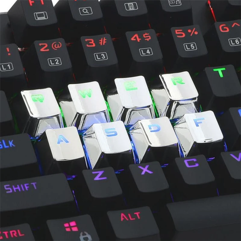 DIY Keycap PBT с подсветкой, полупрозрачные металлические гальванические клавиши для механической клавиатуры, 12 стандартных накладных ключей