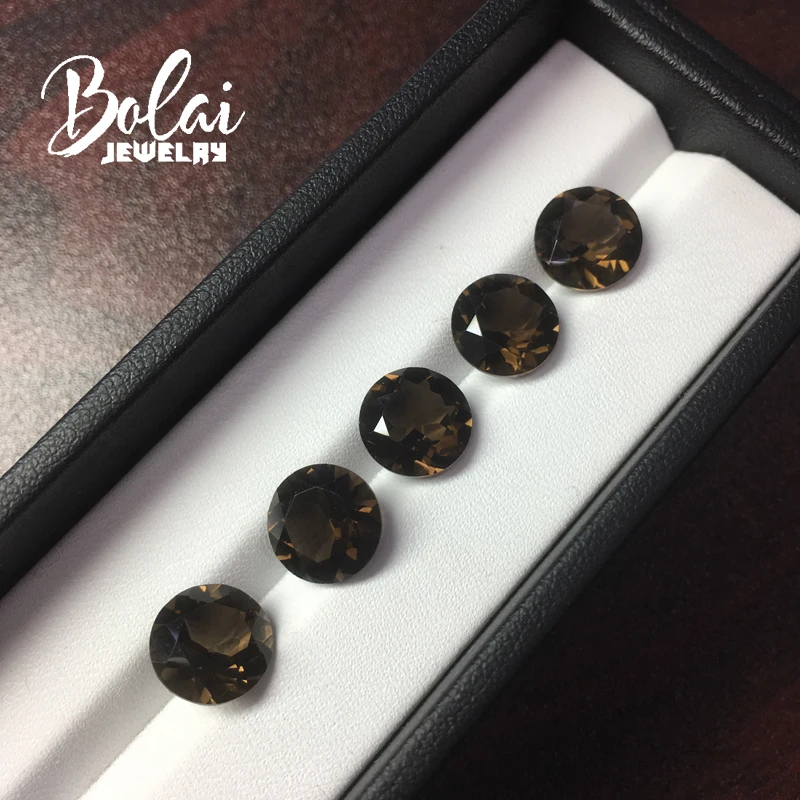 Натуральный дымчатый кварц Bolaijewelry коричневого цвета Круглый 10 0 мм 5 шт./15 7 карата