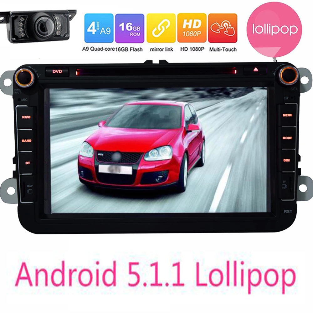 Android font b Car b font Head Unit For VW Android 5 1 1 Lollipop Quad