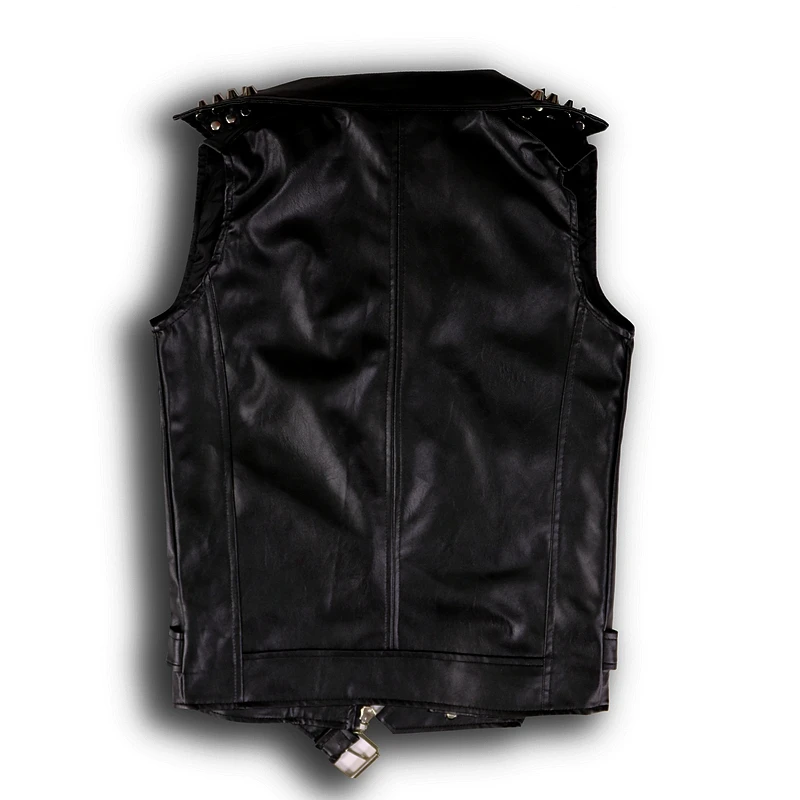 2015 fashion slim rivet trend hip-hop hiphop PU leather vest male