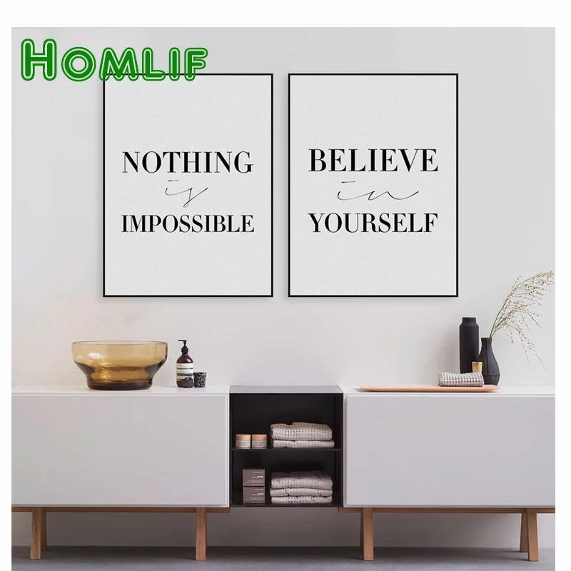 Full square Drill 5D DIY Diamond Painting Minimalist Black Motivational