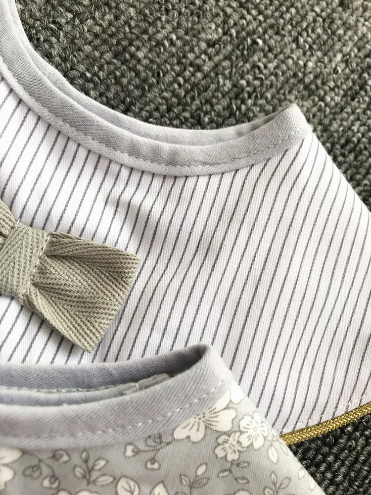 Ins Retro Cotton Breathable Baby Bibs Breastplate Waterproof Kids Things Baby Stuff 360 Degree Rice Pocket (6)