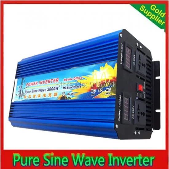 

3000W Inversor de onda senoidal 12VDC to 220VAC For Home Appliances